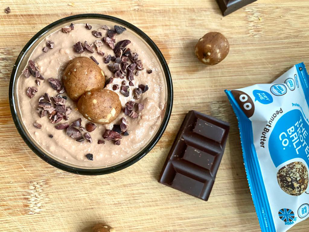 Vegan Mini Chocolate, Peanut butter Protein Cheesecakes