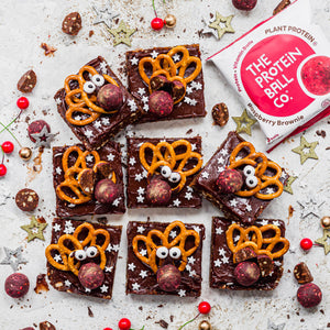 No-Bake Reindeer Chocolate Raspberry Brownies