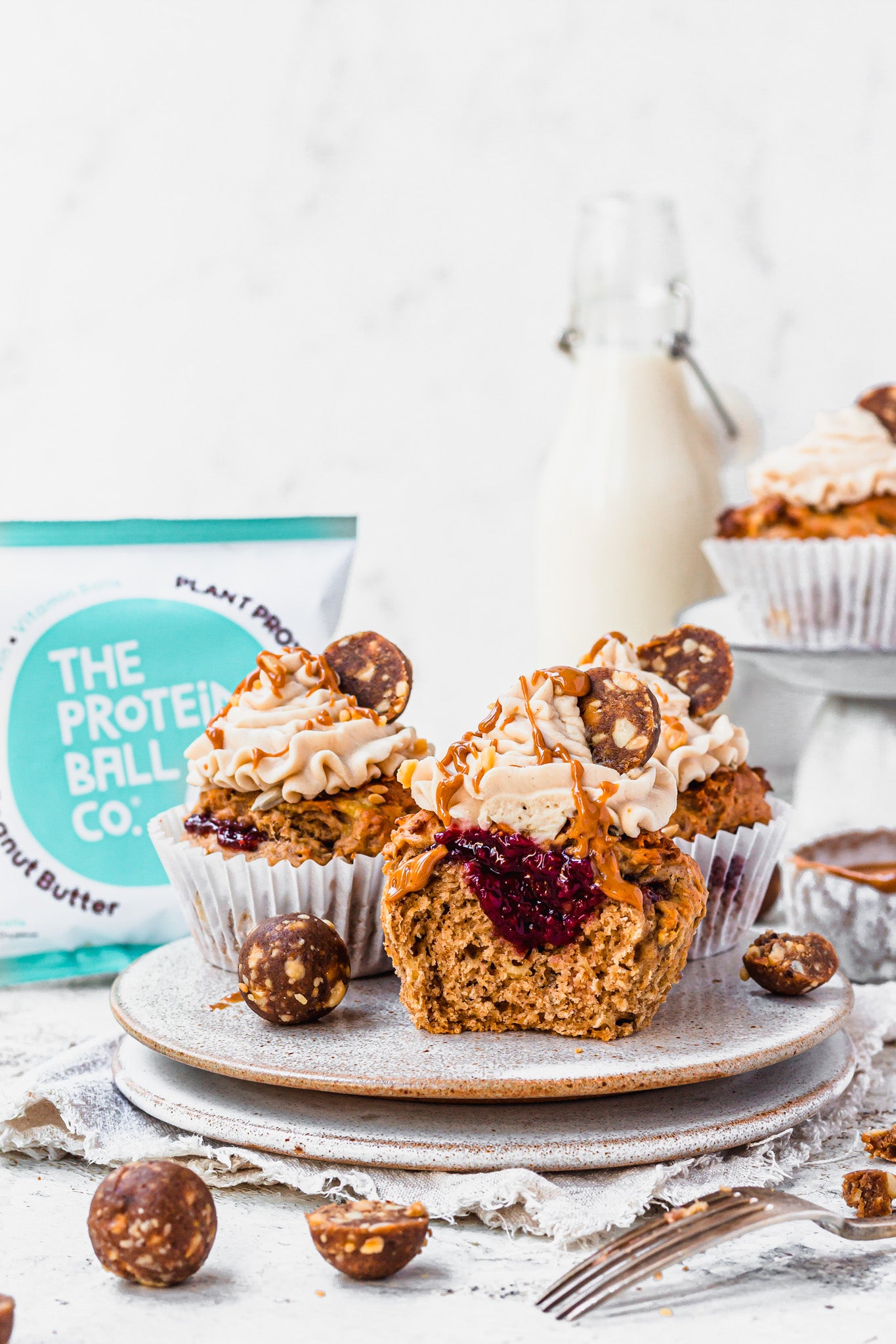 Peanut Butter & Jelly Breakfast Muffins (v, gf)