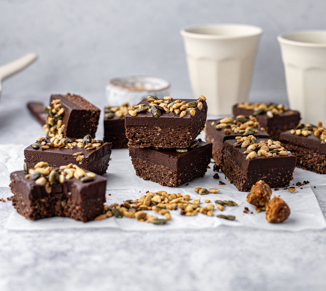 No Bake Maple Ganache Brownies (with The Great British Porridge Co & Munchy Seeds)