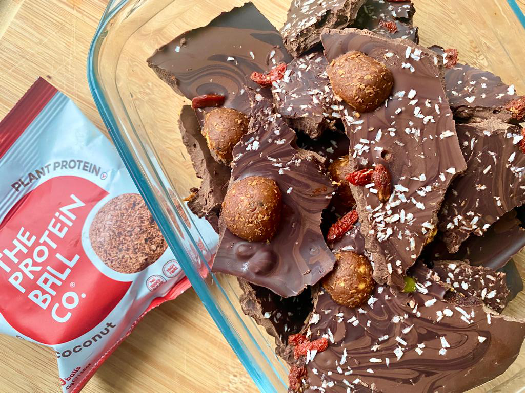 Coconut and Goji Berry Chocolate Bark